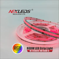 Nexleds 12mm Digital RGBCW Chase Series COB Strip 24V IP20 5m 16/m