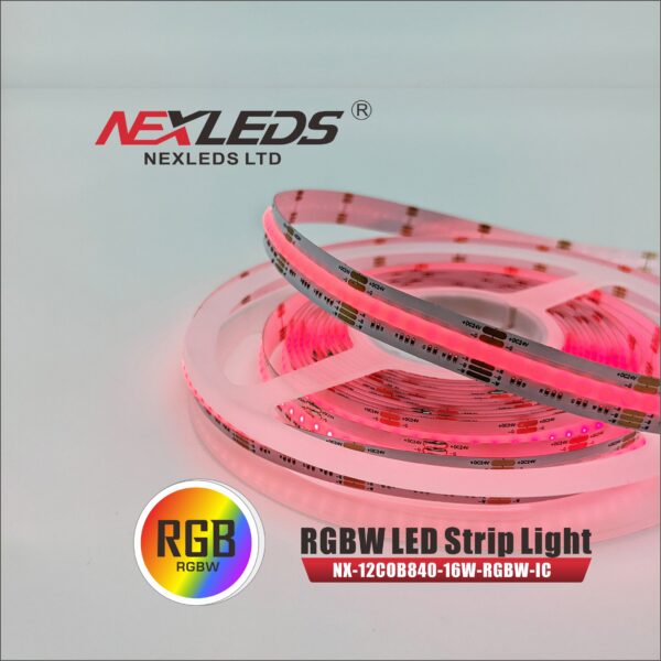 Nexleds 12mm Digital RGBCW Chase Series COB Strip 24V IP20 5m 16/m