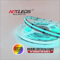 Nexleds 12mm Digital RGBCW Chase Series COB Strip 24V IP20 5m 16/m