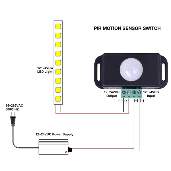 12V 24V PIR Motion Sensor Switch