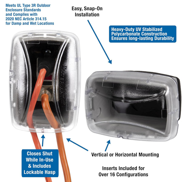 1 Gang While-In-Use Weatherproof Cover WP3100C - Intermatic