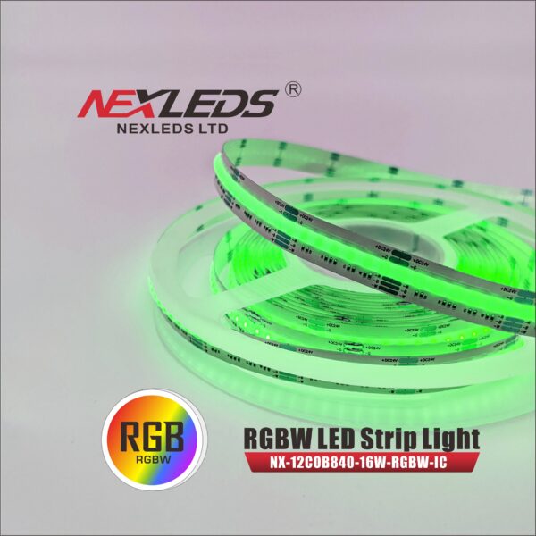 Nexleds 12mm Digital RGBCW Chase Series COB Strip 24V IP20 5m 16/m