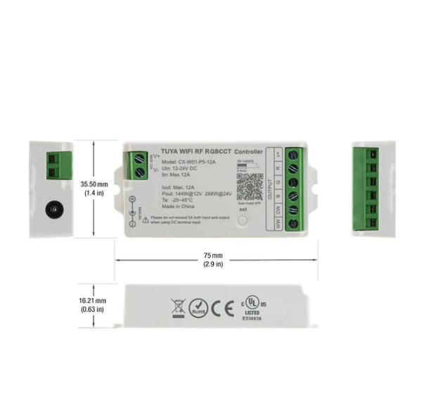 Tuya App 5 in 1 LED Strip Controller (WiFi+2.4G)