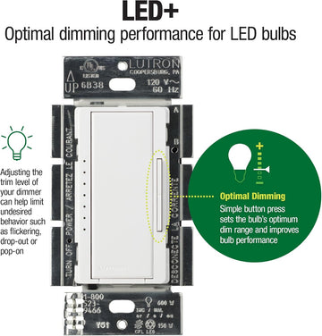 Lutron Maestro Dimmer MACL-153M-WH-C