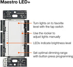 Lutron Maestro Dimmer MACL-153M-WH-C