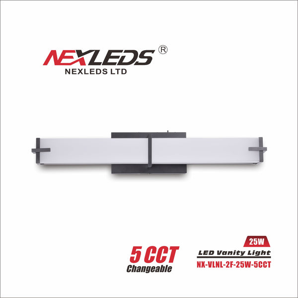 Nexleds Rectangular Black Trim Vanity Light