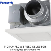 Panasonic FV-0511VQ1 WhisperValue Multi-Flow Bathroom Fan - 50-80-110 CFM