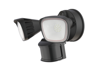 LED Security Light with Motion Sensor - Black Finish - 20W