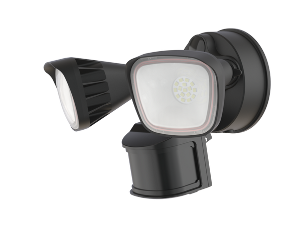 LED Security Light with Motion Sensor - Black Finish - 20W
